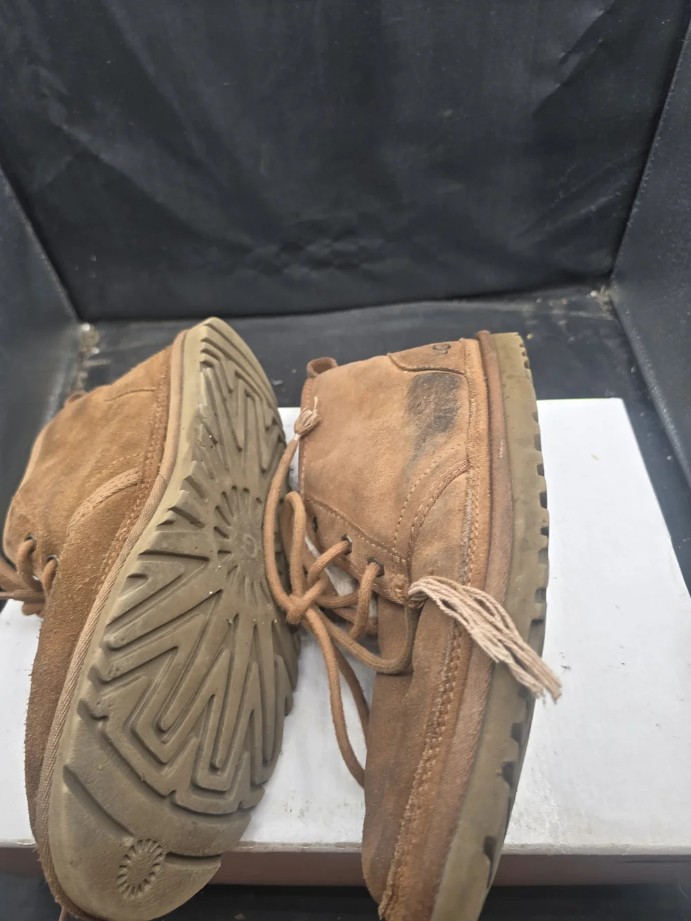 UGG Chestnut Suede Lace-Up Shearling Boots